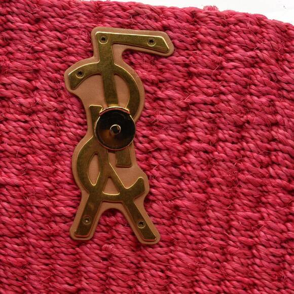 Saint Laurent ﻿Medium Kate Raffia Shoulder Bag Pink Glo - Picture 11 of 15